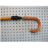 Image 2 : English umbrella cane - bamboo shaft - black umbrella- twist to open and turn to put umbrella back i