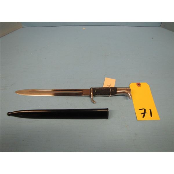 WWII Nazi Mauser dress bayonet by Anton Winger Junior - solingen - 9 1/2 inch blade black handle and