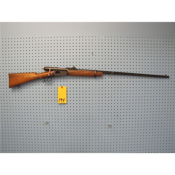 Swiss Vetterli, bolt action, converted to 41 Centerfire, sporterized, consignor says good bore