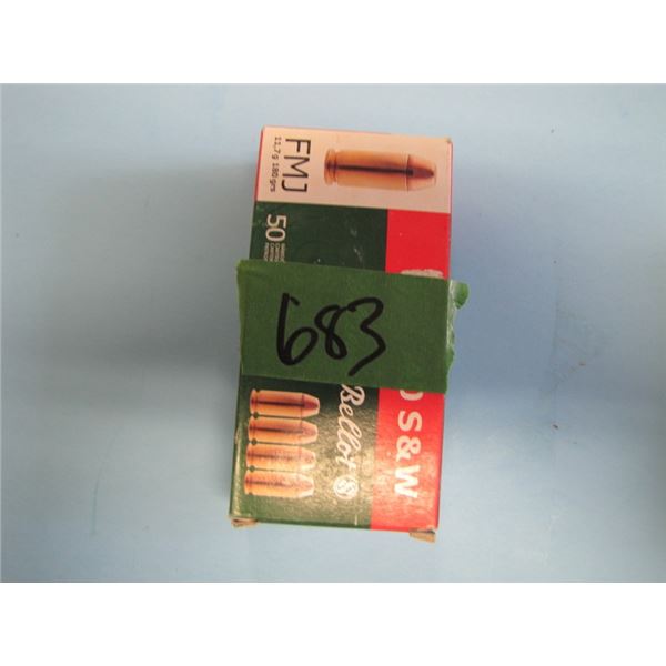 box of 20 rounds, 40 S&W FMJ, Selinger and bellot, 180 grains