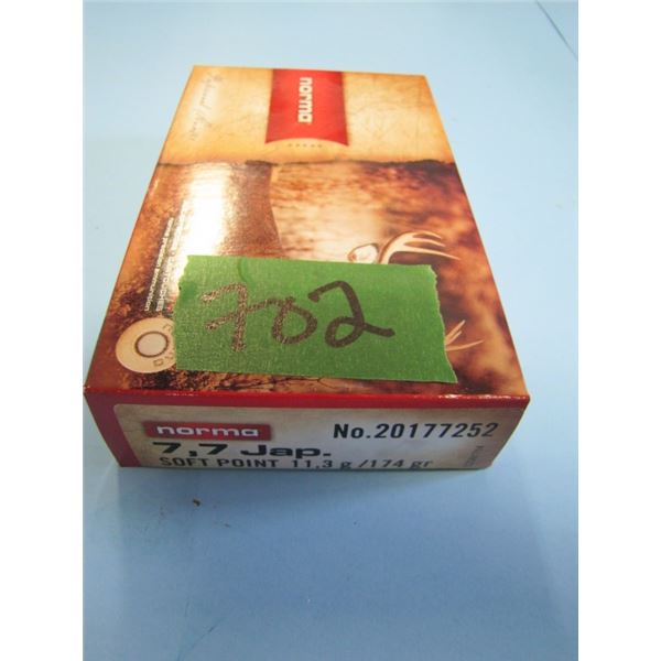 box of 20 rounds 7.7 Japanese soft point, Norma