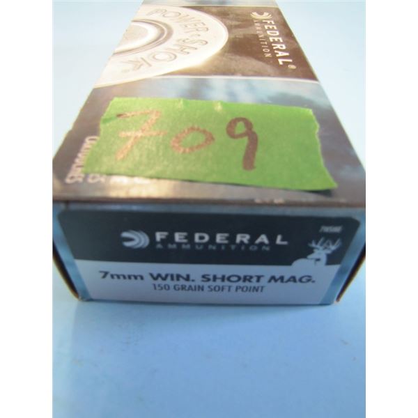 box of 20 rounds 7 mm WSM soft point, Federal