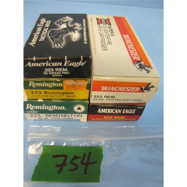 lot of 5 boxes of 223 Remington ammunition