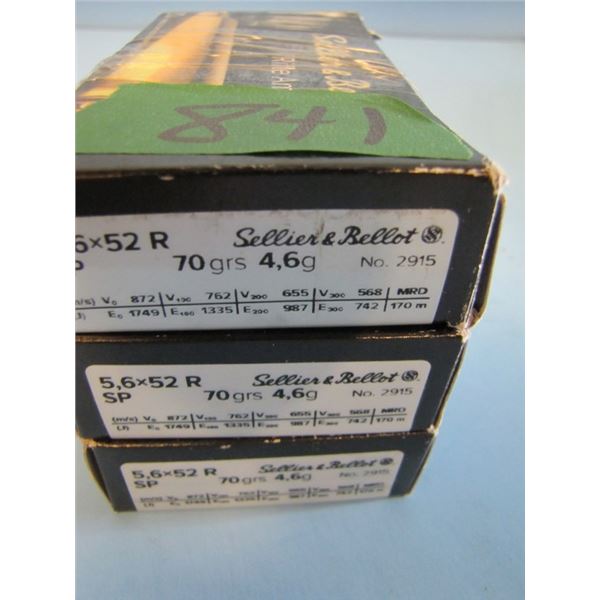 CORRECTION :  lot of 40 rounds LIVE & 20 ROUNDS BRASS sellier and bellot 5.6 x52r SP