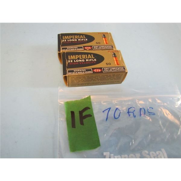 lot of 70 rounds 22 long rifle