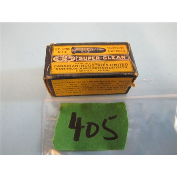 collector box of Canadian Industries limited Dominion ammunition .22 long rifle
