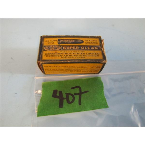 collector box of Canadian Industries limited Dominion ammunition .22 long rifle