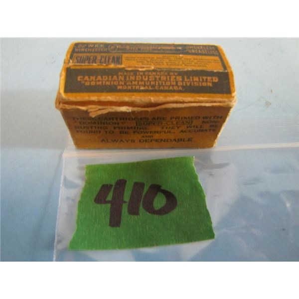 collector box of Canadian Industries limited Dominion ammunition 22 wrf Winchester