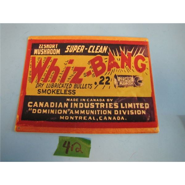 whiz-bang ammunition sign - reproduction