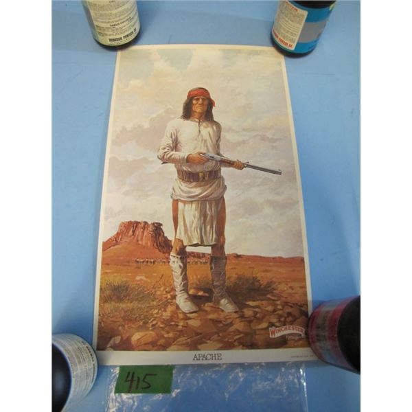 Winchester Apache 30-30 commemorative poster copyrighted 1974