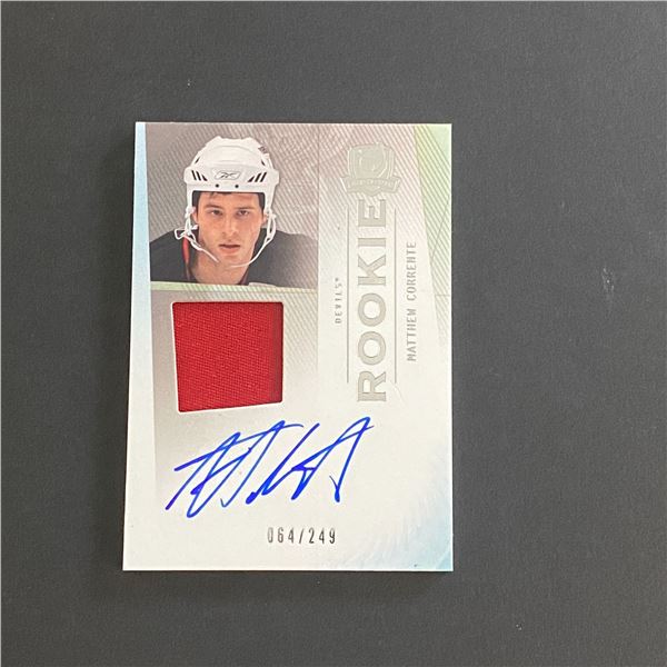 2009-10 UPPER DECK THE CUP HOCKEY MATTHEW CORRENTE JERSEY/AUTOGRAPGH ROOKIE CARD ONLY 249 MADE