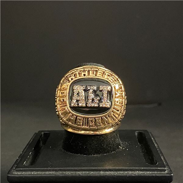 MUHAMMAD ALI ATHLETE OF THE CENTURY  MUHAMMAD ALI 56-5  CHAMPIONSHIP REPLICA RING (ref966)