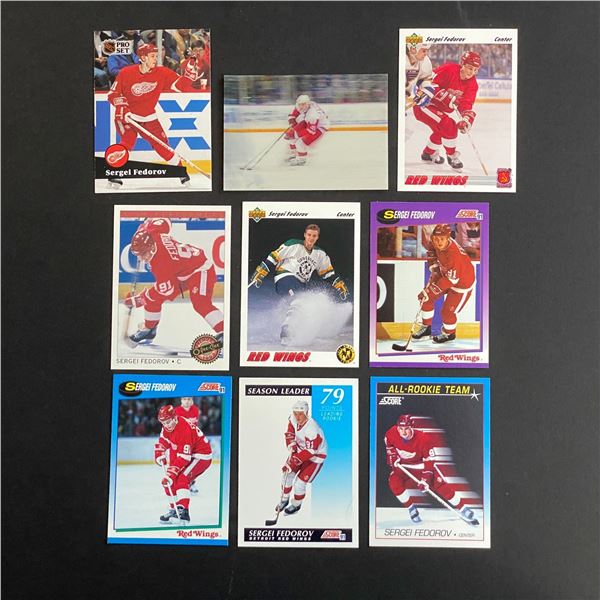 SERGEI FEDEROV 9 CARD LOT NO DOUBLES