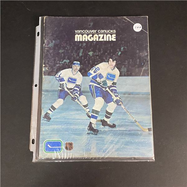 VANCOUVER CANUCKS PROGRAM FROM OCTOBER 28, 1972