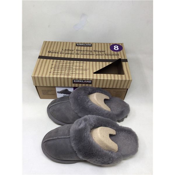 Kirkland Grey Shearling Slippers (8)