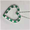 Image 1 : Silver Stimulated Emerald Necklace, Made in Canada, Suggested Retail Value $100