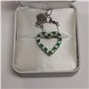 Image 2 : Silver Stimulated Emerald Necklace, Made in Canada, Suggested Retail Value $100