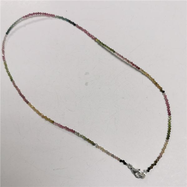Silver Multicolor Geniune Tourmaline Necklace, Made in Canada, Suggested Retail Value $200
