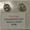 Image 2 : 10K Yellow Gold Rose Quartz(1.6ct) Earrings, Made in Canada, Suggested Retail Value $200