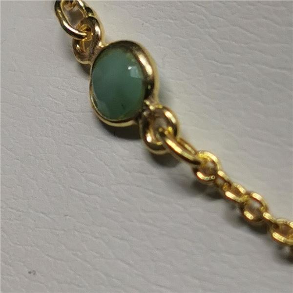 Silver Emerald(4.5ct) Necklace (~length 18''cm), Made in Canada, Suggested Retail Value $400