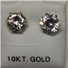 Image 1 : 10K Yellow Gold Cubic Zirconia(6.5 MMct) Earrings, Made in Canada, Suggested Retail Value $240
