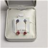 Image 3 : 10K Yellow Gold 2 Tanzanite(0.55ct) Ruby(0.52ct) Earrings, Made in Canada, Suggested Retail Value $6