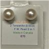 Image 3 : 10K Yellow Gold Tanzanite(0.54ct) Freshwater Pearl(2 IN 1 ct) Earrings, Made in Canada, Suggested Re