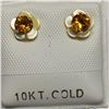 Image 1 : 10K Yellow Gold 2 Citrine(0.3ct) Earrings, Made in Canada, Suggested Retail Value $100