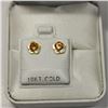 Image 3 : 10K Yellow Gold 2 Citrine(0.3ct) Earrings, Made in Canada, Suggested Retail Value $100