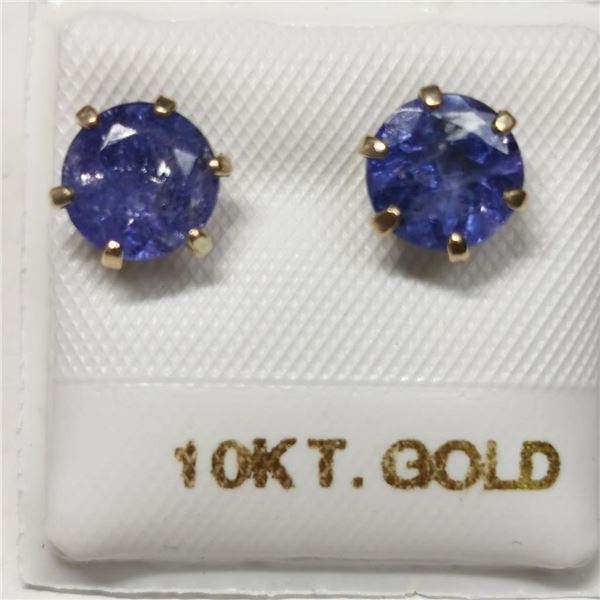 10K Yellow Gold Tanzanite(3ct) Earrings, Made in Canada, Suggested Retail Value $1560