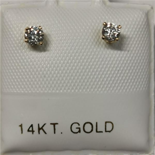 14K Yellow Gold 2 Daimond(0.2ct) Earrings, Made in Canada, Suggested Retail Value $1033