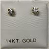 Image 1 : 14K Yellow Gold 2 Daimond(0.2ct) Earrings, Made in Canada, Suggested Retail Value $1033