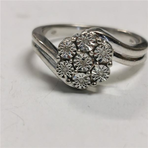 Silver 7 Diamond Ring, Made in Canada, Suggested Retail Value $16