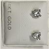 Image 1 : 14K White Gold Cubic Zirconia 10Kt Screwback Earrings, Made in Canada, Suggested Retail Value $120