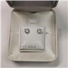 Image 3 : 14K White Gold Cubic Zirconia 10Kt Screwback Earrings, Made in Canada, Suggested Retail Value $120