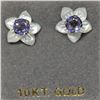 Image 1 : 10K Yellow Gold 2 Tanzanite(0.46ct) Earrings, Made in Canada, Suggested Retail Value $120