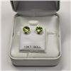 Image 3 : 10K White Gold 2 Peridot(1.3ct) Earrings, Made in Canada, Suggested Retail Value $200
