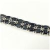 Image 1 : Silver Black Sapphire(21.9ct) Bracelet, Made in Canada, Appraised Retail $1509