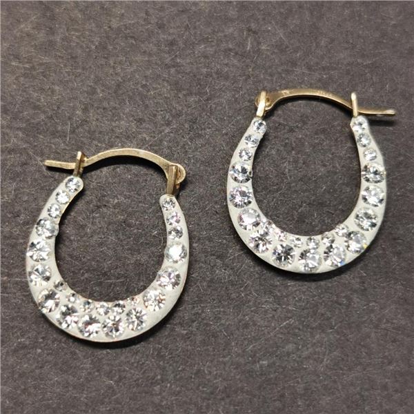 10K Yellow Gold Cubic Zirconia Earrings, Made in Canada, Suggested Retail Value $300
