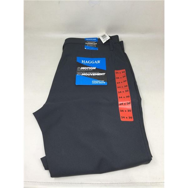 Haggar InMotion Performance Pant-Straight Fit (34 x 30)