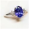 Image 2 : 10K White Gold Tanzanite(1.25ct) Diamond(0.16ct) Prong Set, 1 Natural Strong Violetish Blue Tanzanit