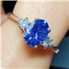 Image 4 : 10K White Gold Tanzanite(1.25ct) Diamond(0.16ct) Prong Set, 1 Natural Strong Violetish Blue Tanzanit