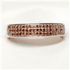 Image 1 : Silver Red Diamond(0.3ct) Ring (~Size 6.5)((~weight 3.7g), Suggested Retail Value $400