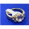 Image 3 : Stunning solitaire with side stones 14K GP snniversary ring - size 7