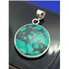 Image 1 : Genuine TourqoiseSilver Pendant - approx 1 inch wide