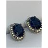 Image 3 : NEW Oval cut Blue Garnet Gemstones 2.46 Carat Ladies Earrings