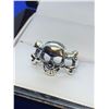 Image 1 : Mens Silver Skull  Cross bones bikers ring size 10