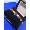 Image 2 : Ladies Natural Ruby 7.86 Carat Oval Cut .925 silver bracelet with apprasial certificate $1600.00