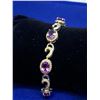 Image 1 : Natural Amethyst Oval Cut Solitaires 7.05 carat .925 ladies bracelet with appraisal certificate $115