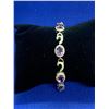Image 2 : Natural Amethyst Oval Cut Solitaires 7.05 carat .925 ladies bracelet with appraisal certificate $115